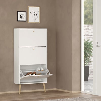 Bodo kenkäkaappi 3-laatikolla valkoinen